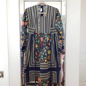Vintage 70s Pia & Paula Finnish Folk Floral Midi Dress
